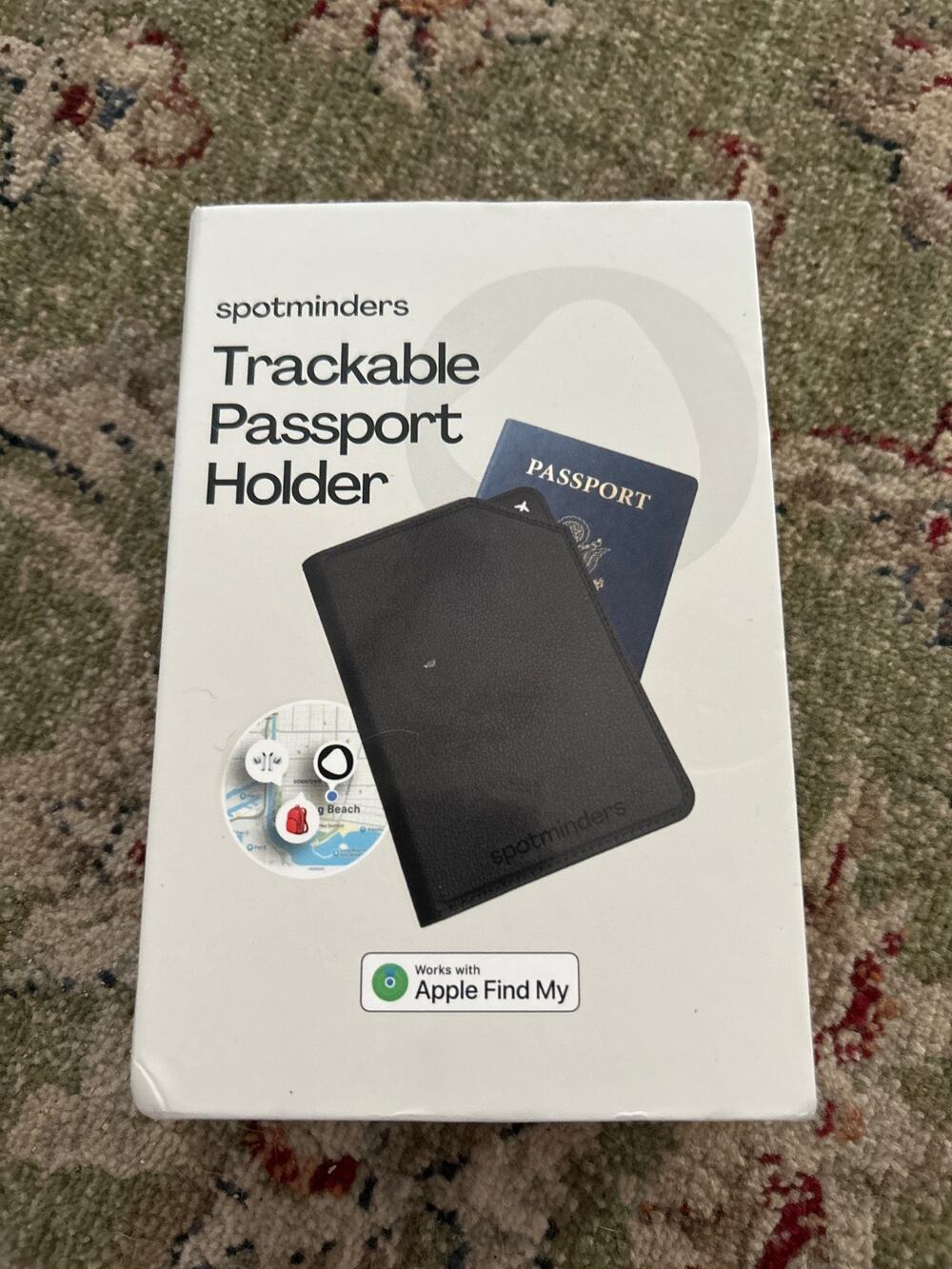 New Spotminders Trackable Passport Holder - Apple Find My Certified RFID Black